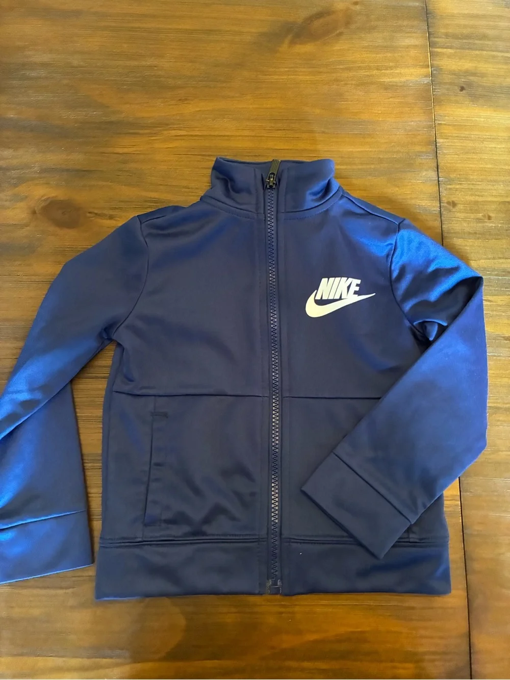 Nike Kids Navy Blue Full-Zip Athletic Jacket